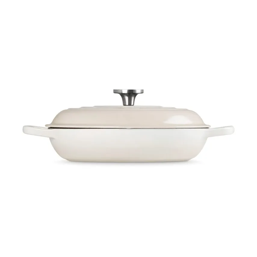 Le Creuset Classic gietijzeren buffetpan met glazen deksel, Meringue, 3,5 l Le Creuset