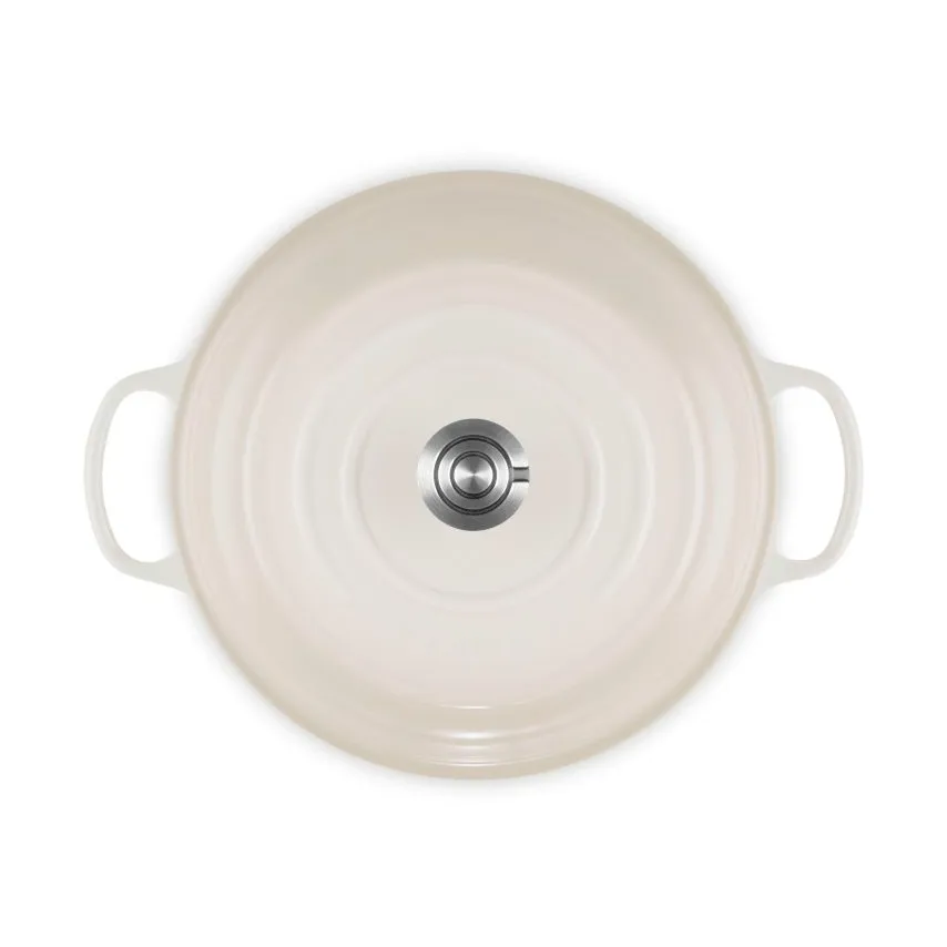 Le Creuset Classic gietijzeren buffetpan met glazen deksel, Meringue, 3,5 l Le Creuset