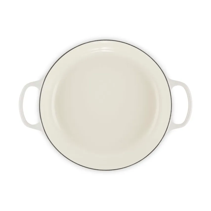 Le Creuset Classic gietijzeren buffetpan met glazen deksel, Meringue, 3,5 l Le Creuset