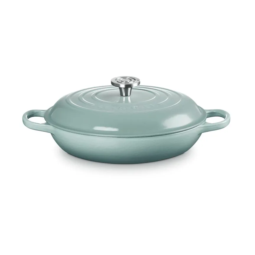 Le Creuset Classic gietijzeren buffetpan met glazen deksel, Sea Salt, 3,5 l Le Creuset