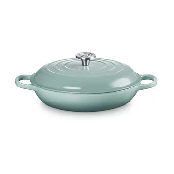Le Creuset Classic gietijzeren buffetpan met glazen deksel - Sea Salt, 3,5 l - Le Creuset
