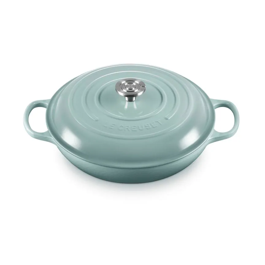 Le Creuset Classic gietijzeren buffetpan met glazen deksel, Sea Salt, 3,5 l Le Creuset