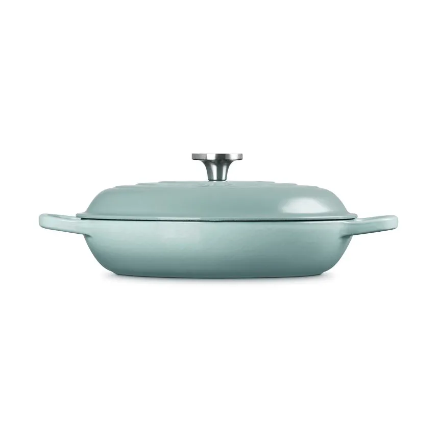 Le Creuset Classic gietijzeren buffetpan met glazen deksel, Sea Salt, 3,5 l Le Creuset