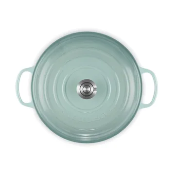 Le Creuset Classic gietijzeren buffetpan met glazen deksel - Sea Salt, 3,5 l - Le Creuset