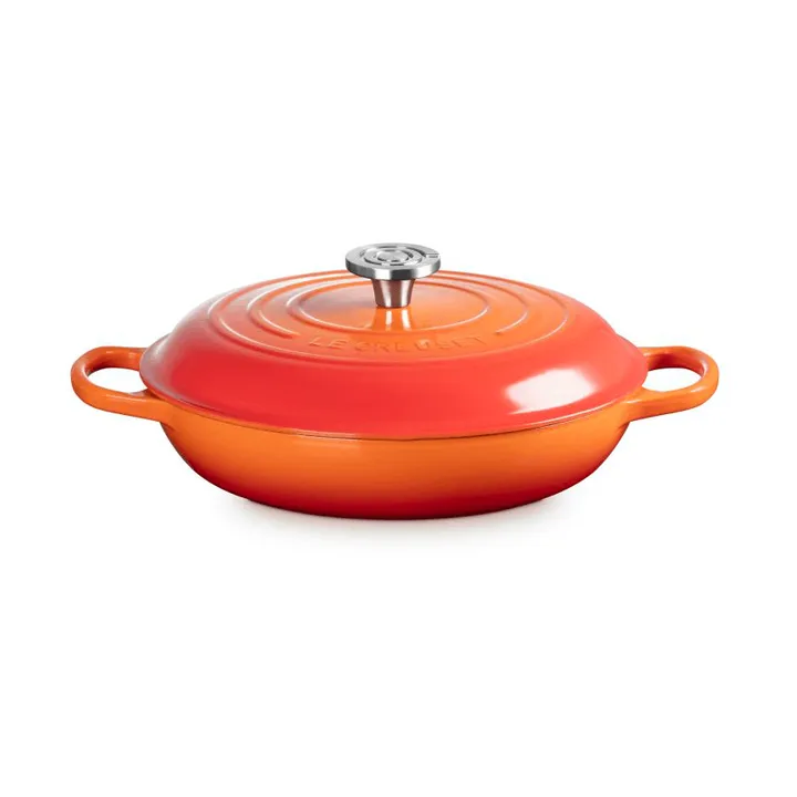 Le Creuset Classic gietijzeren buffetpan met glazen deksel - Volcanic, 3,5 l - Le Creuset
