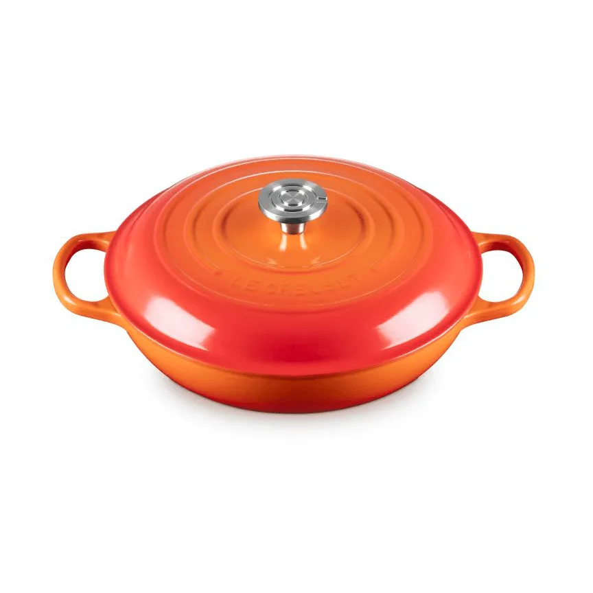 Le Creuset Classic gietijzeren buffetpan met glazen deksel, Volcanic, 3,5 l Le Creuset