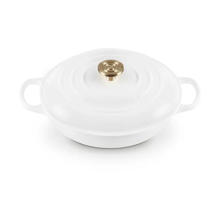 Le Creuset Classic gietijzeren buffetpan met glazen deksel, Wit, 3,5 l Le Creuset