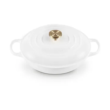 Le Creuset Classic gietijzeren buffetpan met glazen deksel - Wit, 3,5 l - Le Creuset