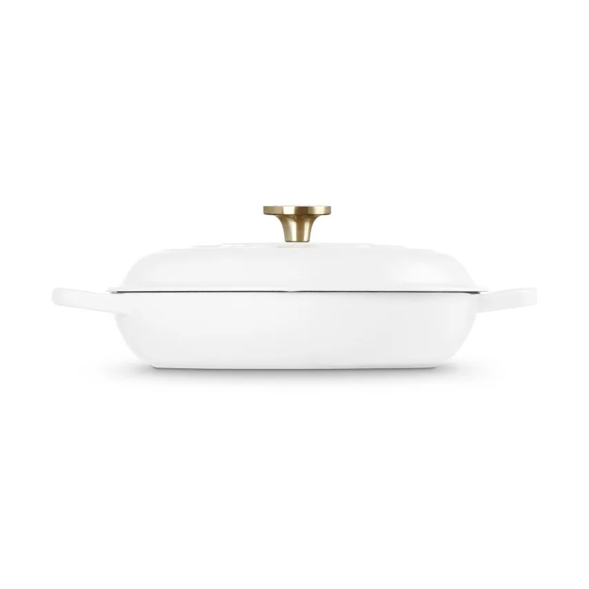 Le Creuset Classic gietijzeren buffetpan met glazen deksel, Wit, 3,5 l Le Creuset