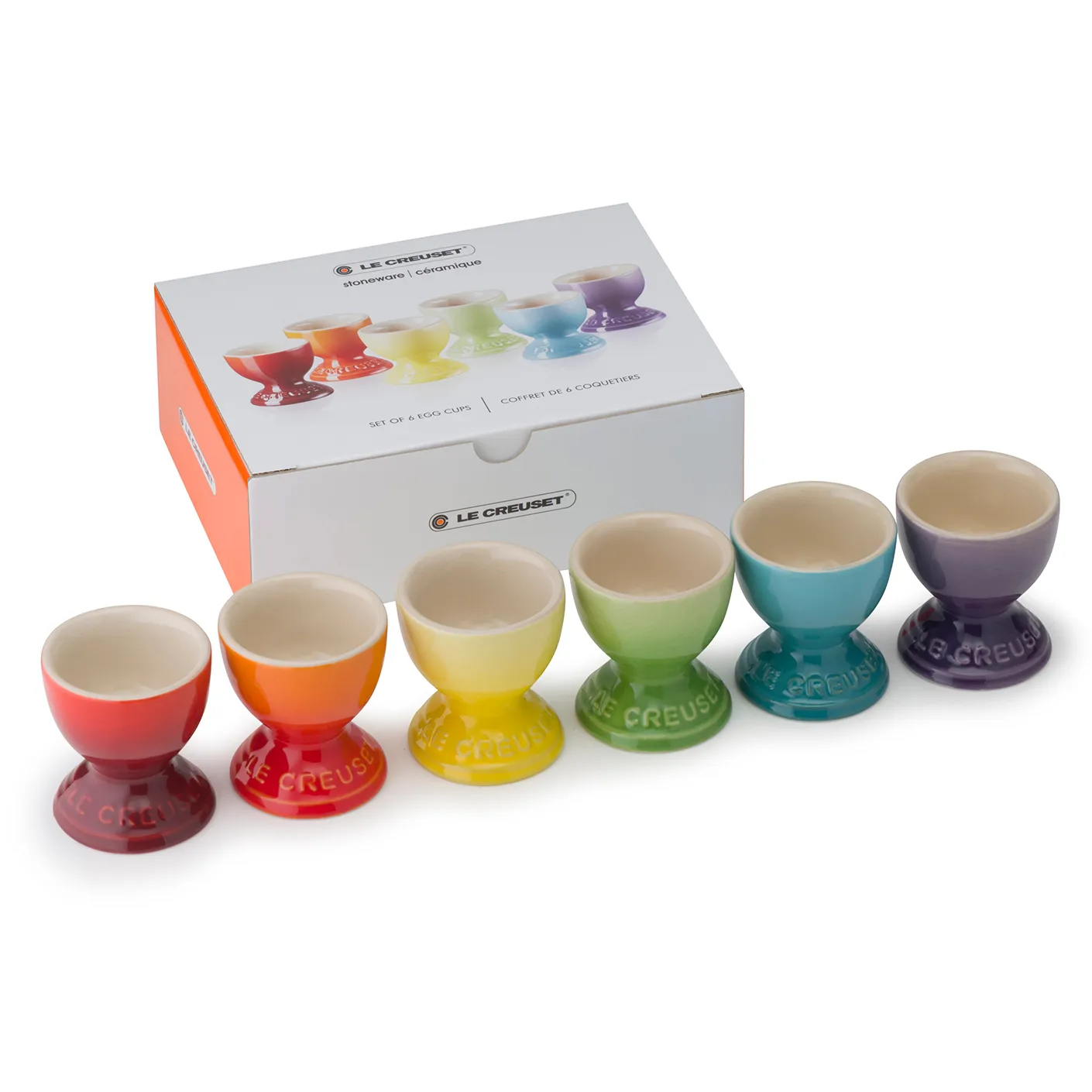 Le Creuset geschenkset eierdop 6-pack, Rainbow Le Creuset