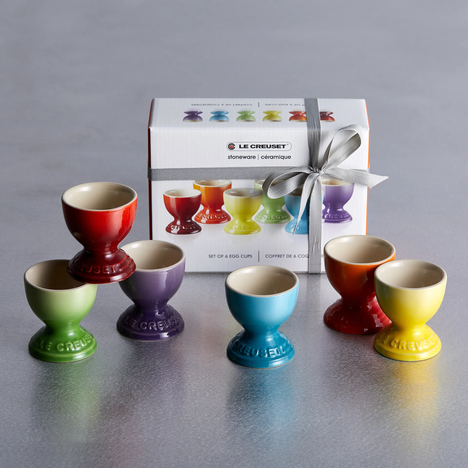 Le Creuset geschenkset eierdop 6-pack, Rainbow Le Creuset