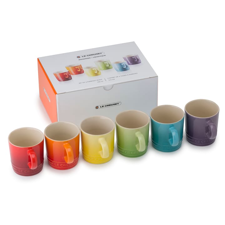 Le Creuset geschenkset espressokopje 10 cl 6-pack - Rainbow - Le Creuset