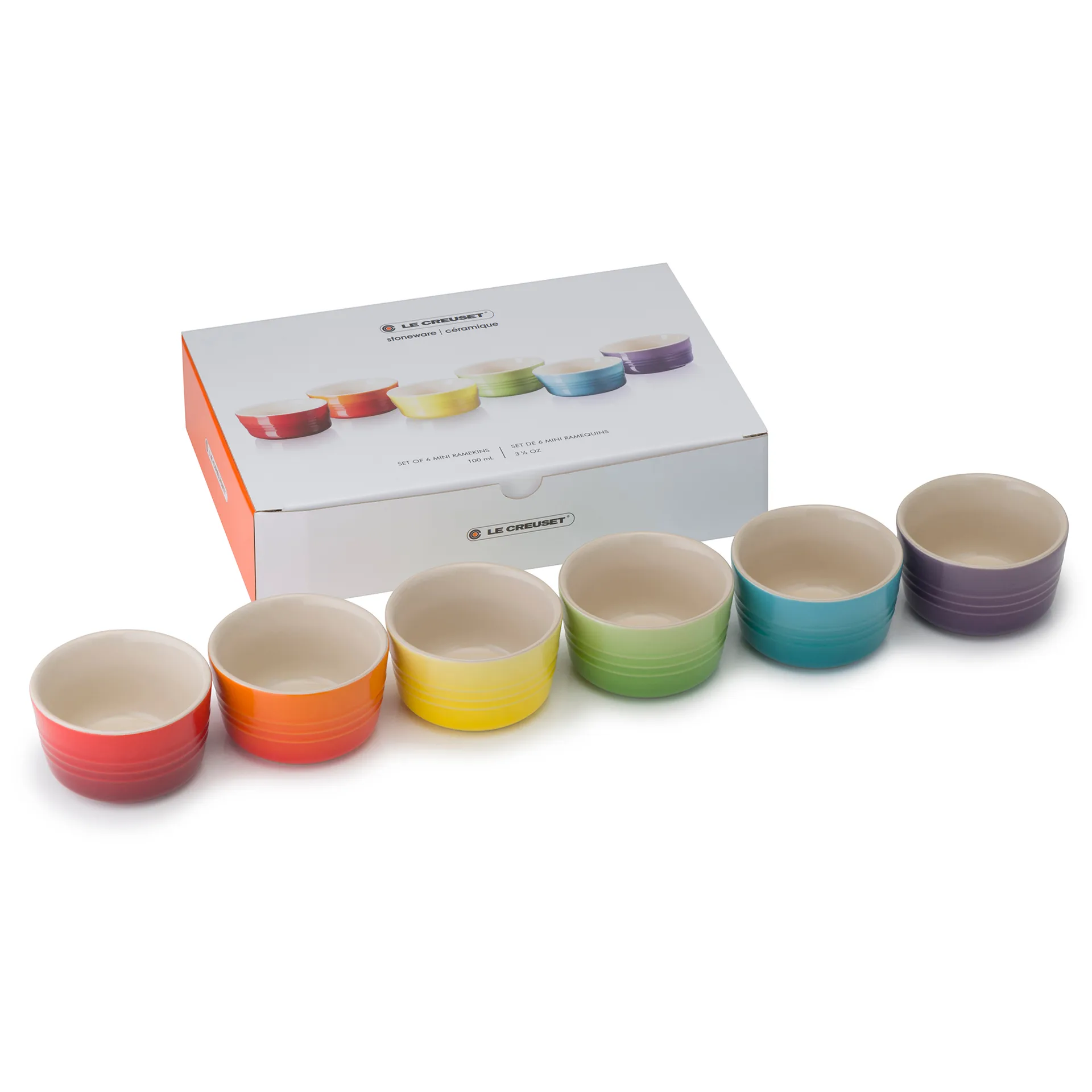 Le Creuset geschenkset mini ramequin 6-pack, Rainbow Le Creuset