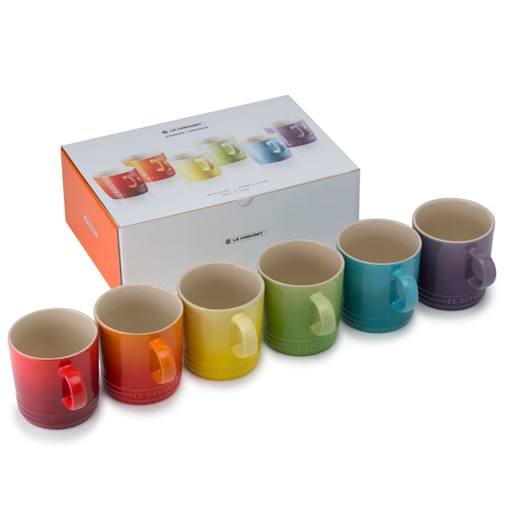 Le Creuset geschenkset mok 35 cl 6-pack - Rainbow - Le Creuset