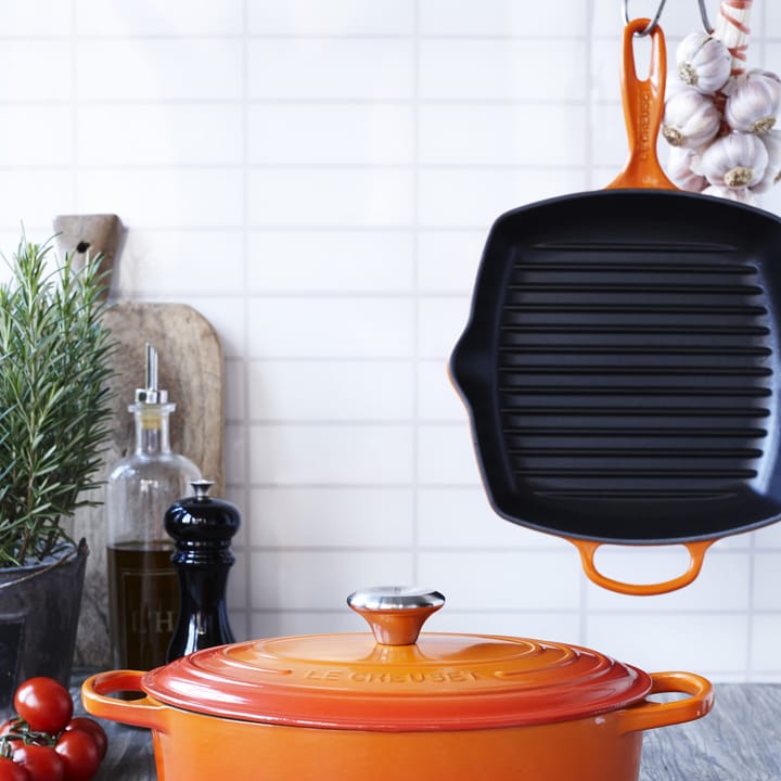 Le Creuset grillpan 26 cm, Oranjerood Le Creuset