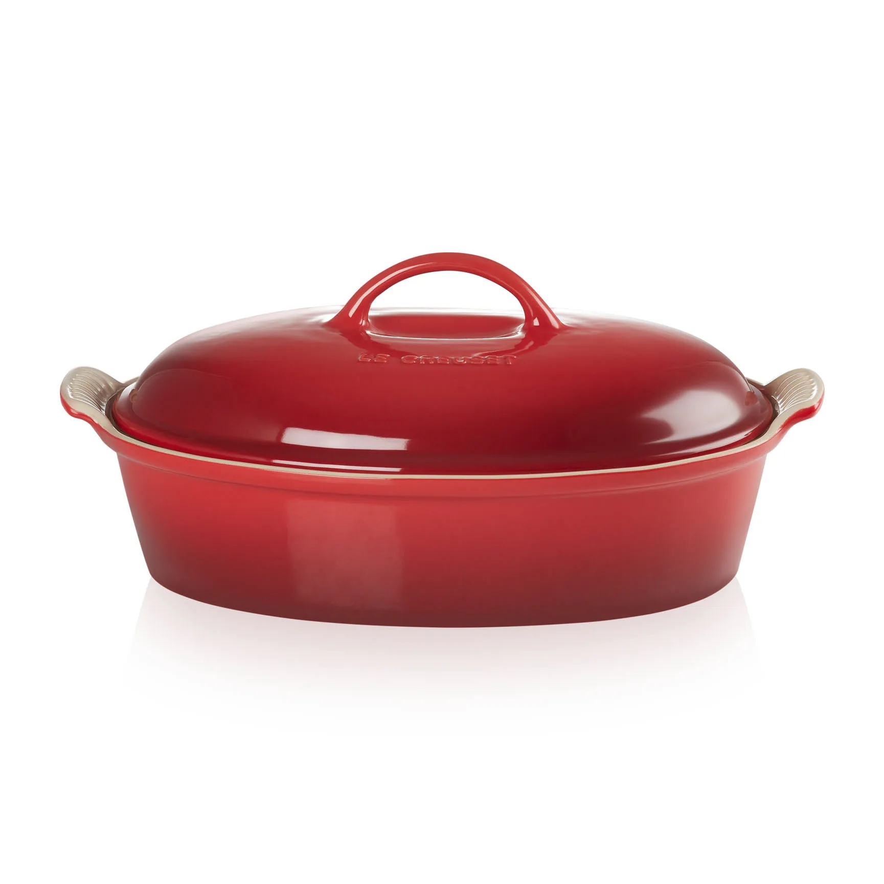 Le Creuset Heritage ovale ovenschaal met deksel 3,8 l, Cerise Le Creuset