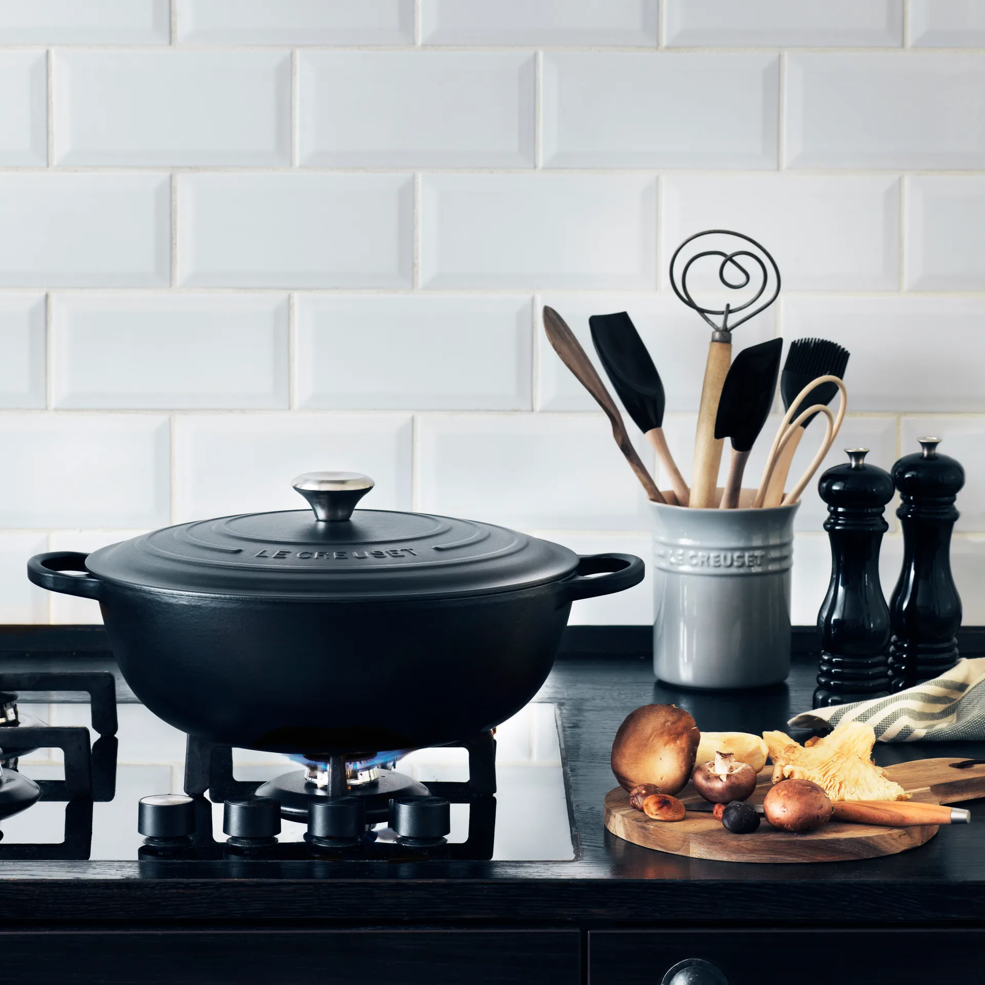Le Creuset koekenpan 32 cm, Matte black Le Creuset
