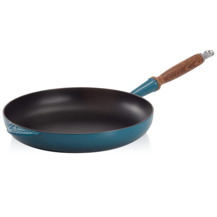 Le Creuset koekenpan met houten steel 28 cm - Diepgroenblauw - Le Creuset