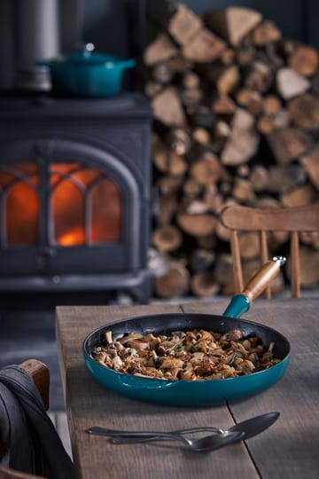 Le Creuset koekenpan met houten steel 28 cm - Diepgroenblauw - Le Creuset