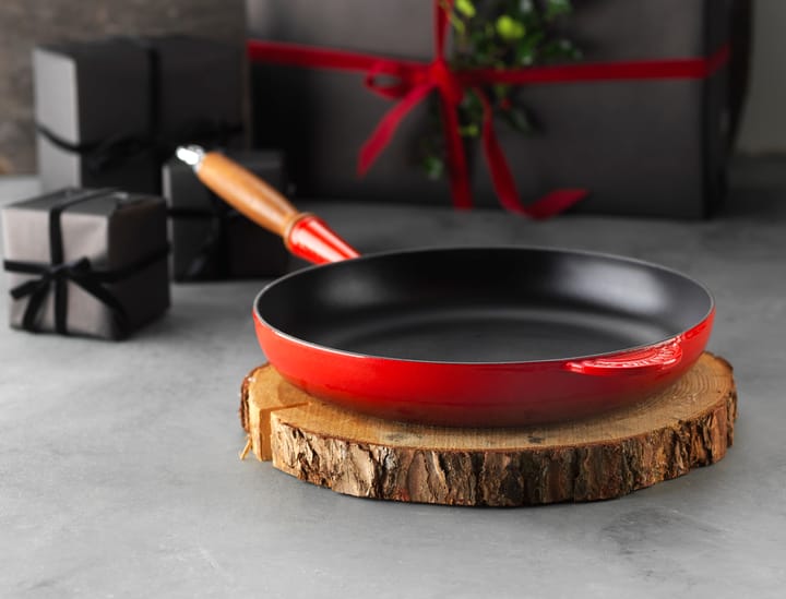 Le Creuset koekenpan met houten steel 28 cm - Kersenrood - Le Creuset