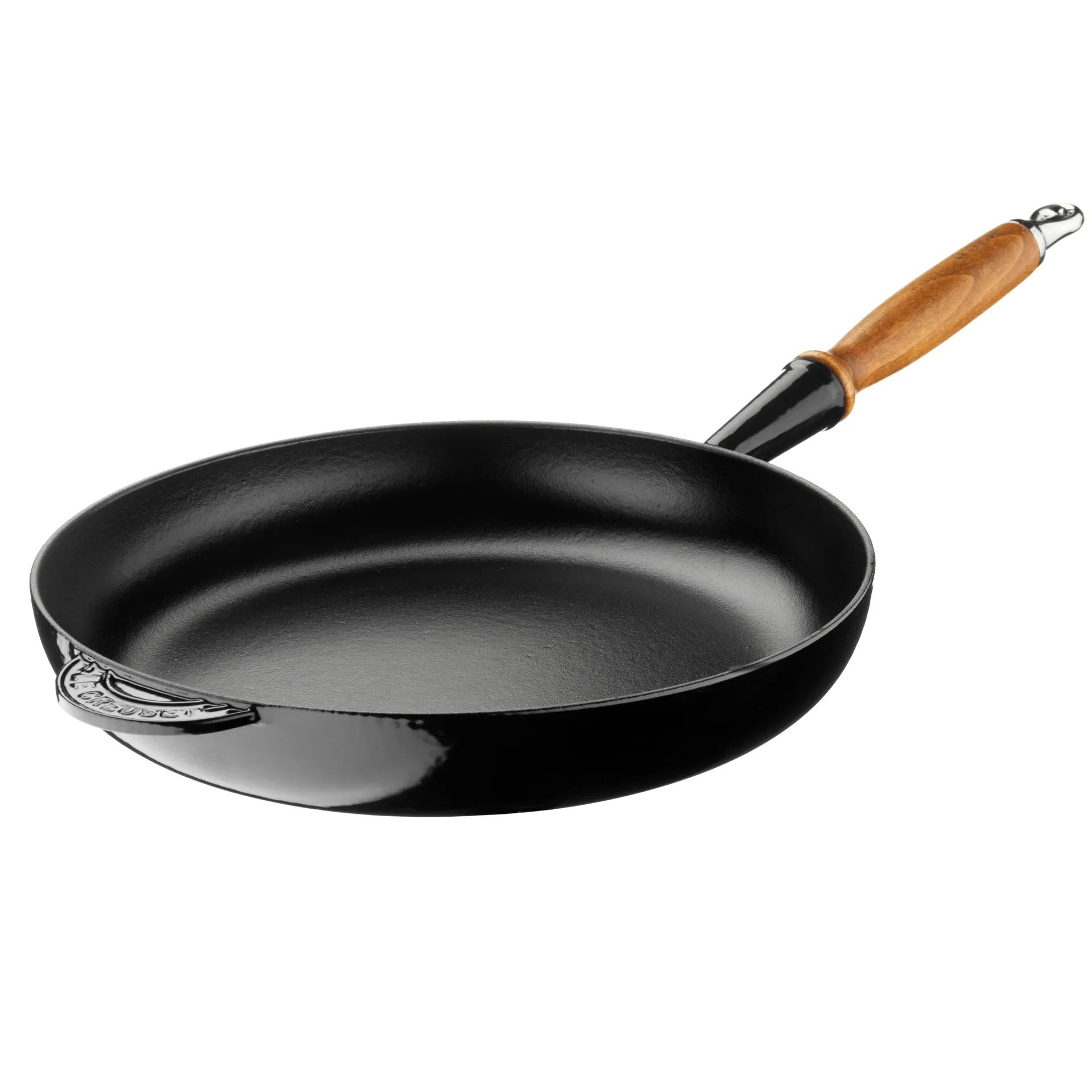 Le Creuset koekenpan met houten steel 28 cm, Zwart Le Creuset