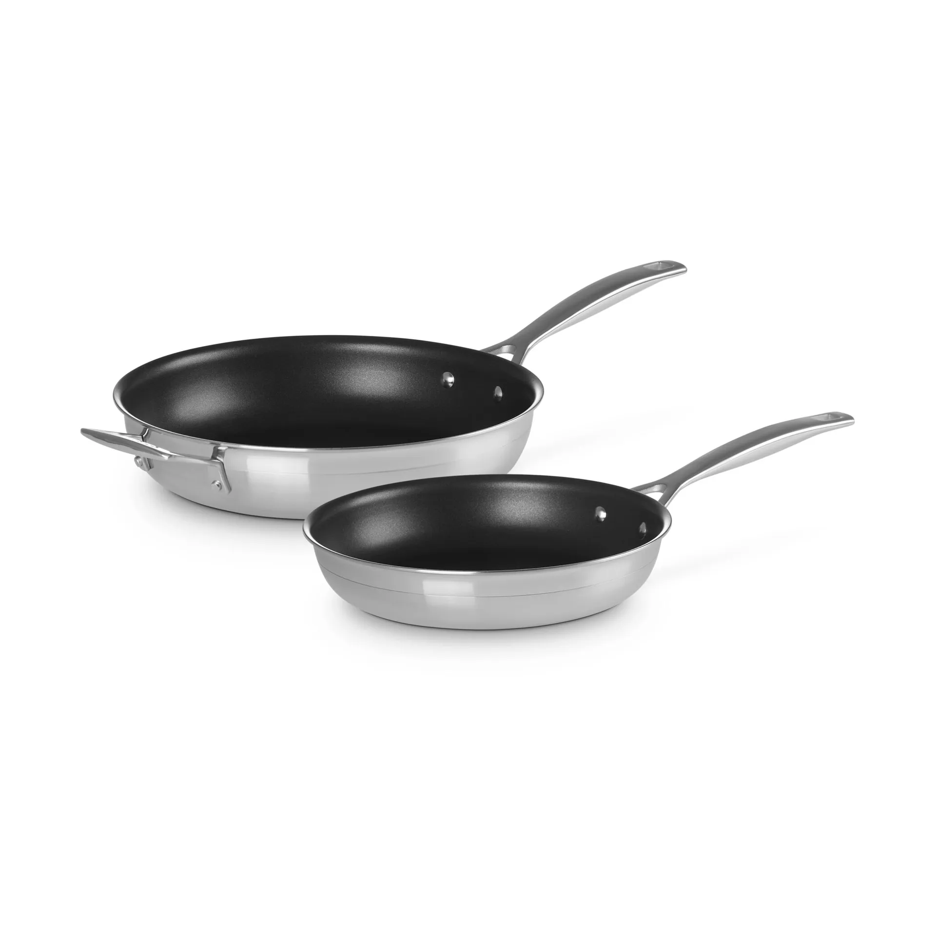 Le Creuset koekenpannenset met antiaanbaklaag, Roestvrij staal, 2 delen Le Creuset