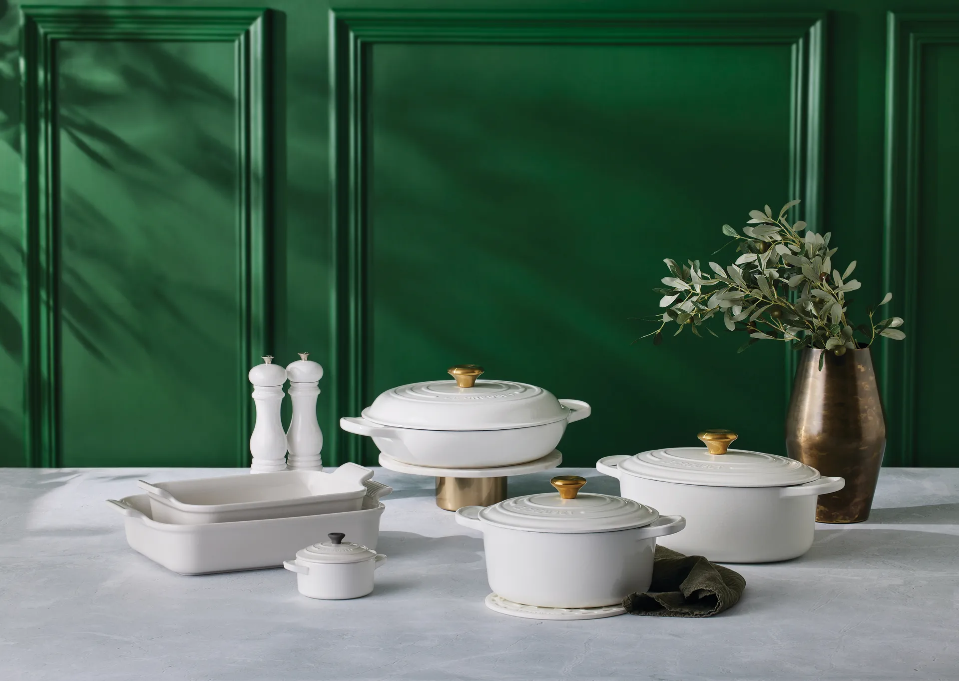 Le Creuset pepermolen 21 cm, White-gold Le Creuset