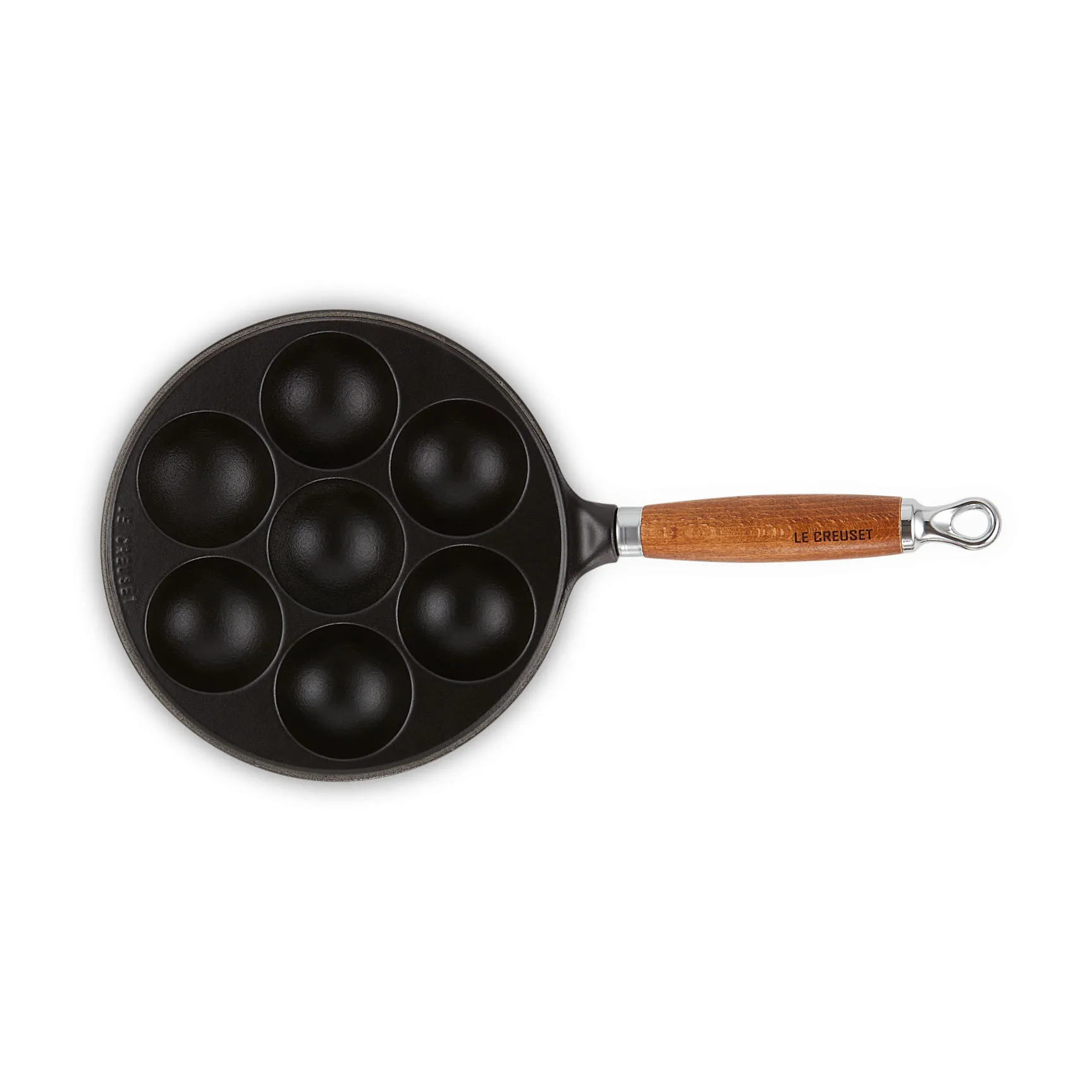Le Creuset poffertjespan gietijzer, Matte black Le Creuset