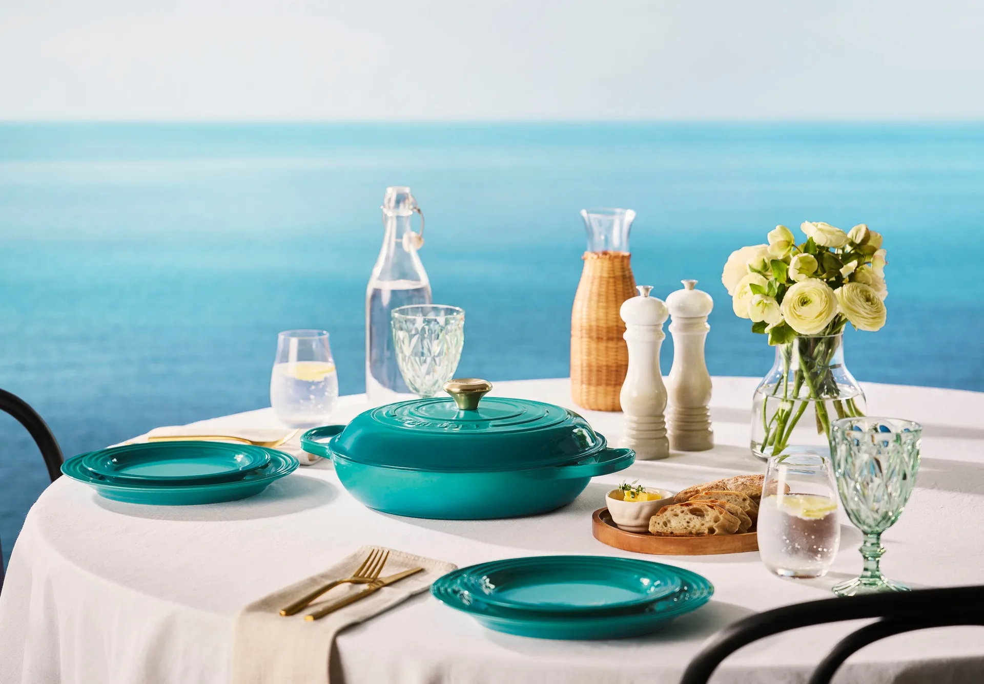 Le Creuset Signature bord 22 cm, Bleu Riviera Le Creuset