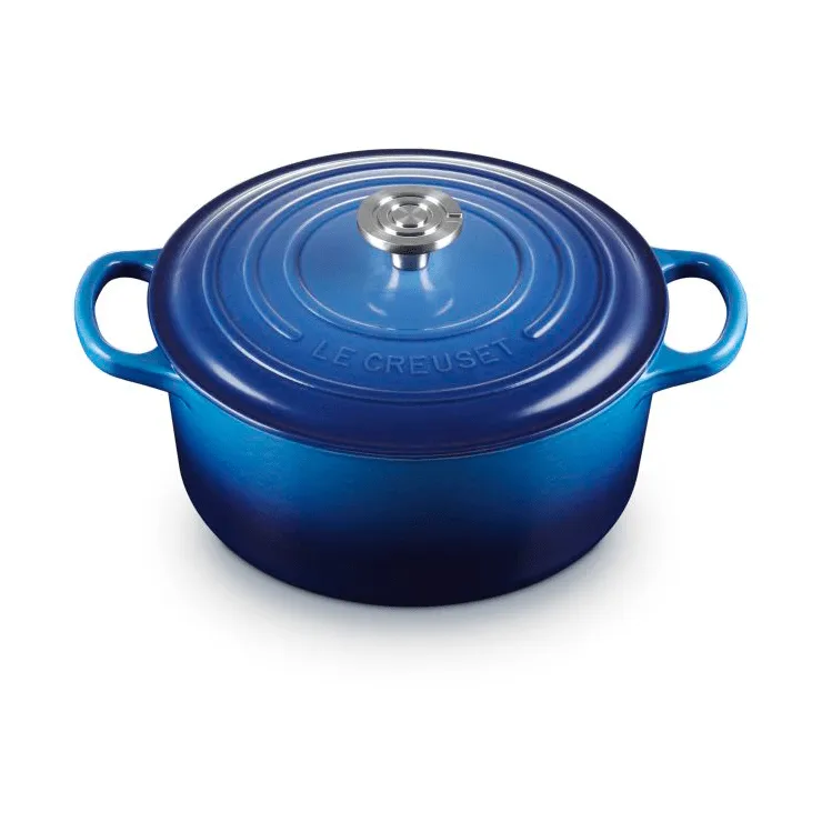 Le Creuset Signature gietijzer ronde braadpan, Azure, 3,3 l Le Creuset