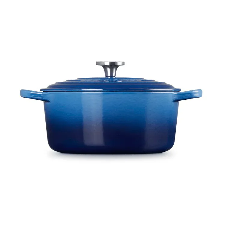 Le Creuset Signature gietijzer ronde braadpan, Azure, 3,3 l Le Creuset