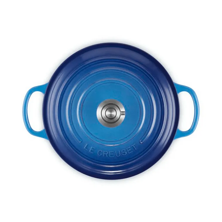 Le Creuset Signature gietijzer ronde braadpan, Azure, 3,3 l Le Creuset