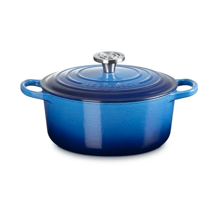 Le Creuset Signature gietijzer ronde braadpan - Azure, 4,2 l - Le Creuset