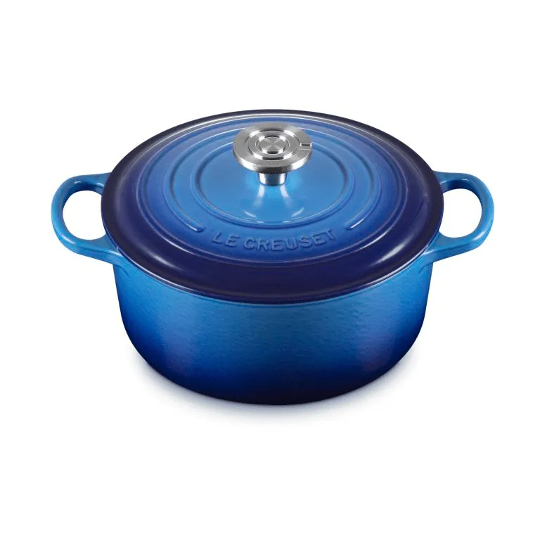Le Creuset Signature gietijzer ronde braadpan, Azure, 4,2 l Le Creuset