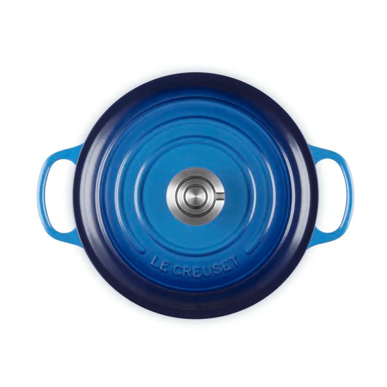 Le Creuset Signature gietijzer ronde braadpan, Azure, 4,2 l Le Creuset