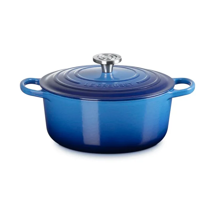 Le Creuset Signature gietijzer ronde braadpan - Azure, 5,3 l - Le Creuset