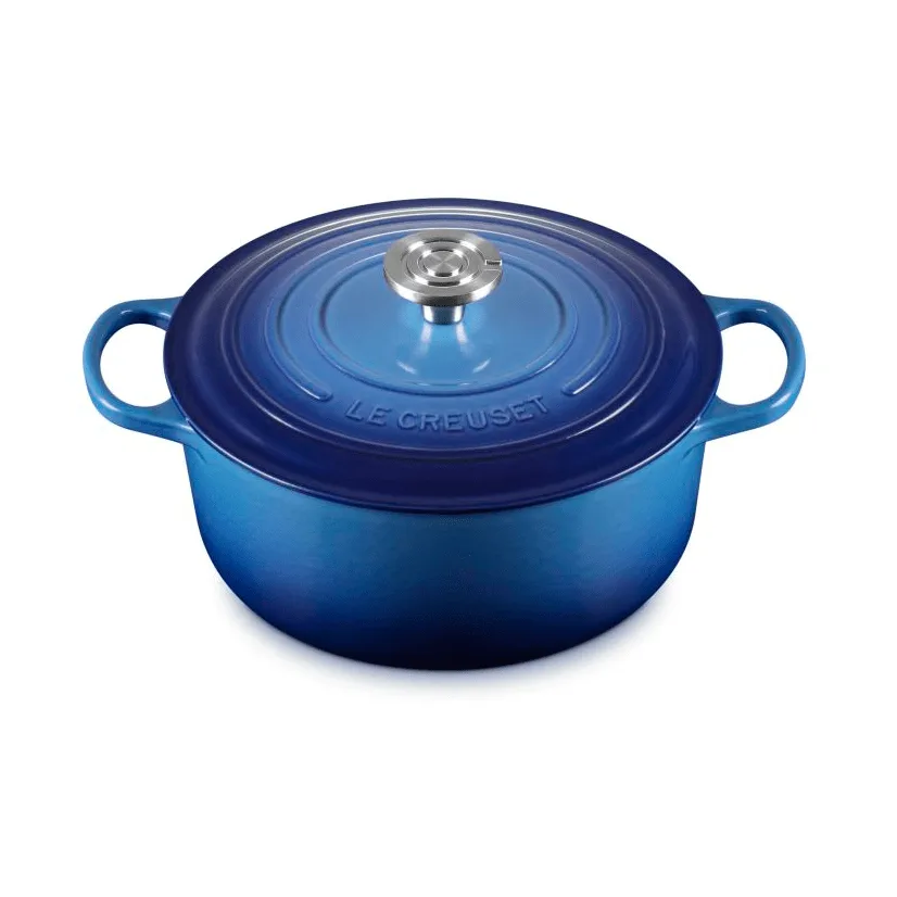 Le Creuset Signature gietijzer ronde braadpan, Azure, 5,3 l Le Creuset