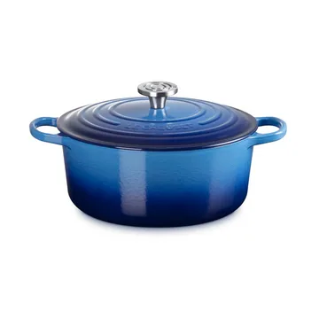 Le Creuset Signature gietijzer ronde braadpan - Azure, 6,7 l - Le Creuset