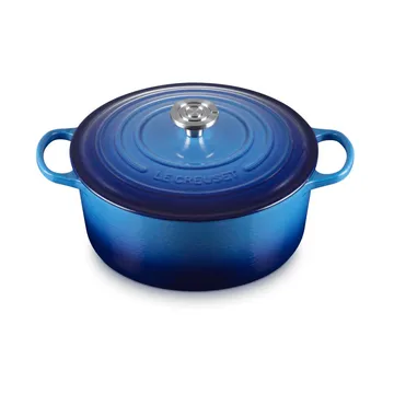 Le Creuset Signature gietijzer ronde braadpan - Azure, 6,7 l - Le Creuset