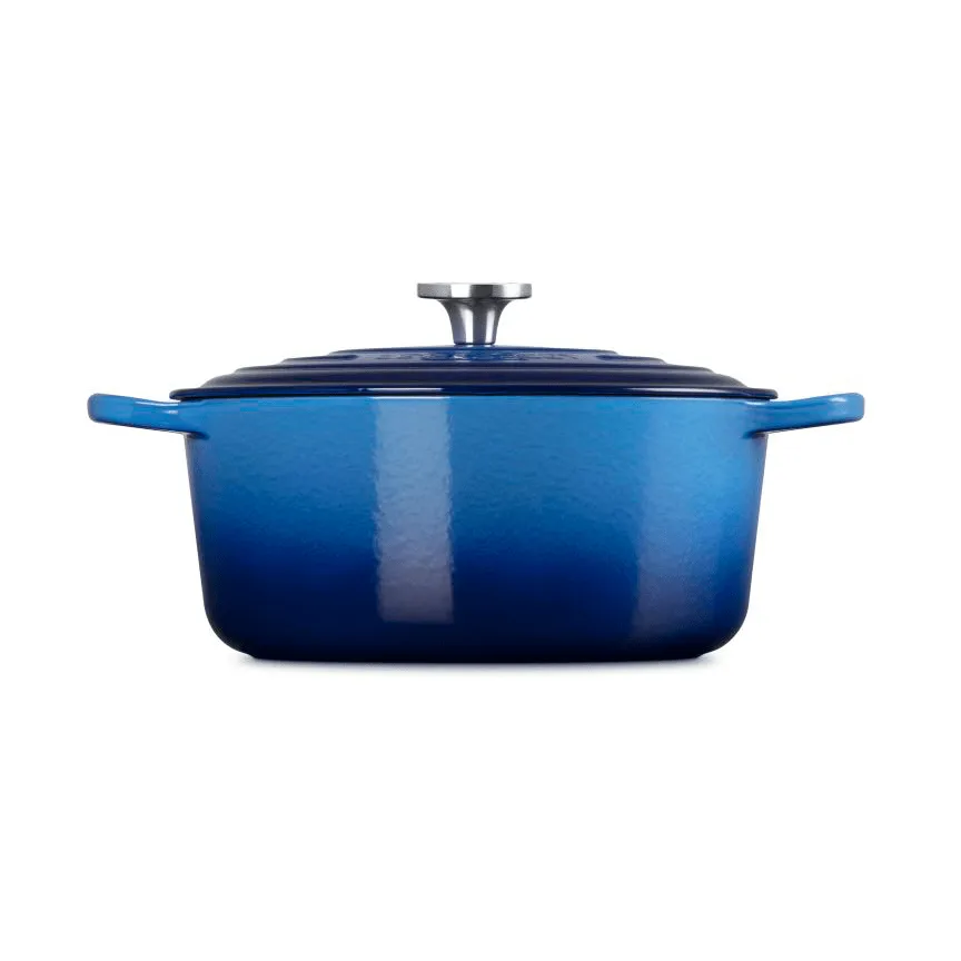Le Creuset Signature gietijzer ronde braadpan, Azure, 6,7 l Le Creuset