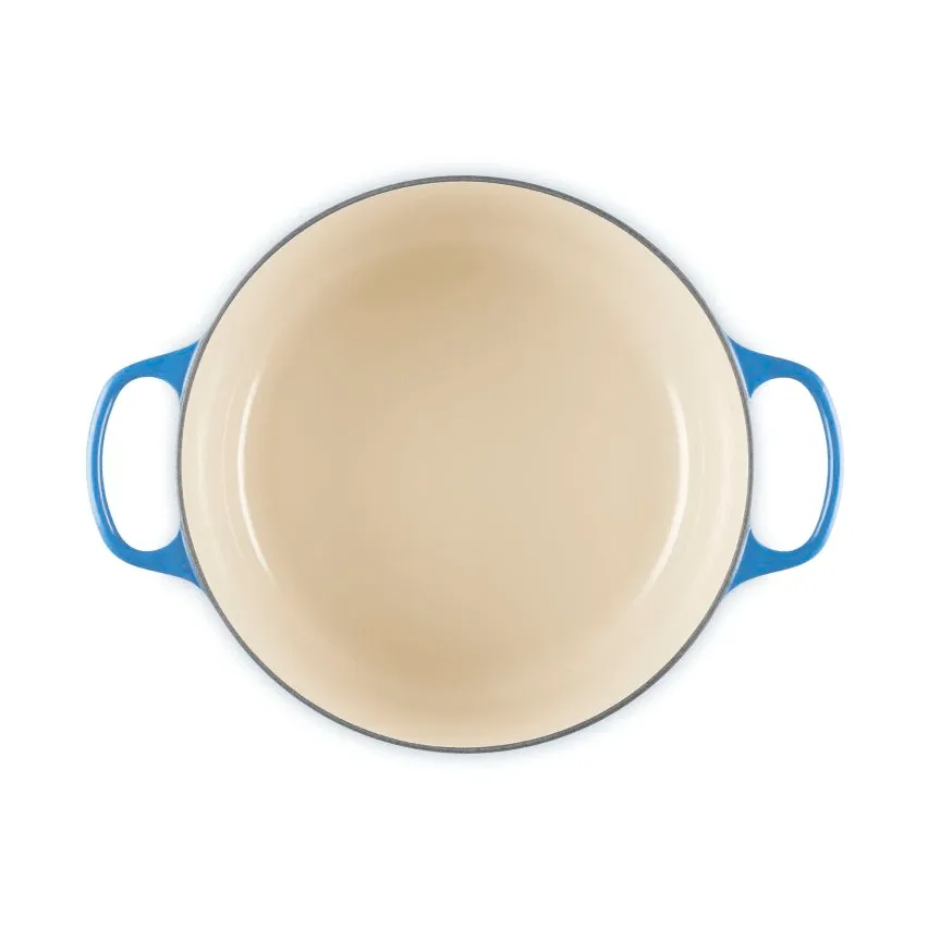 Le Creuset Signature gietijzer ronde braadpan, Azure, 6,7 l Le Creuset