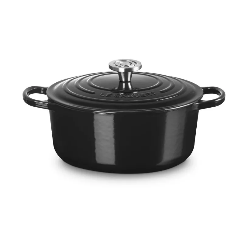 Le Creuset Signature gietijzer ronde braadpan, Black, 5,3 l Le Creuset