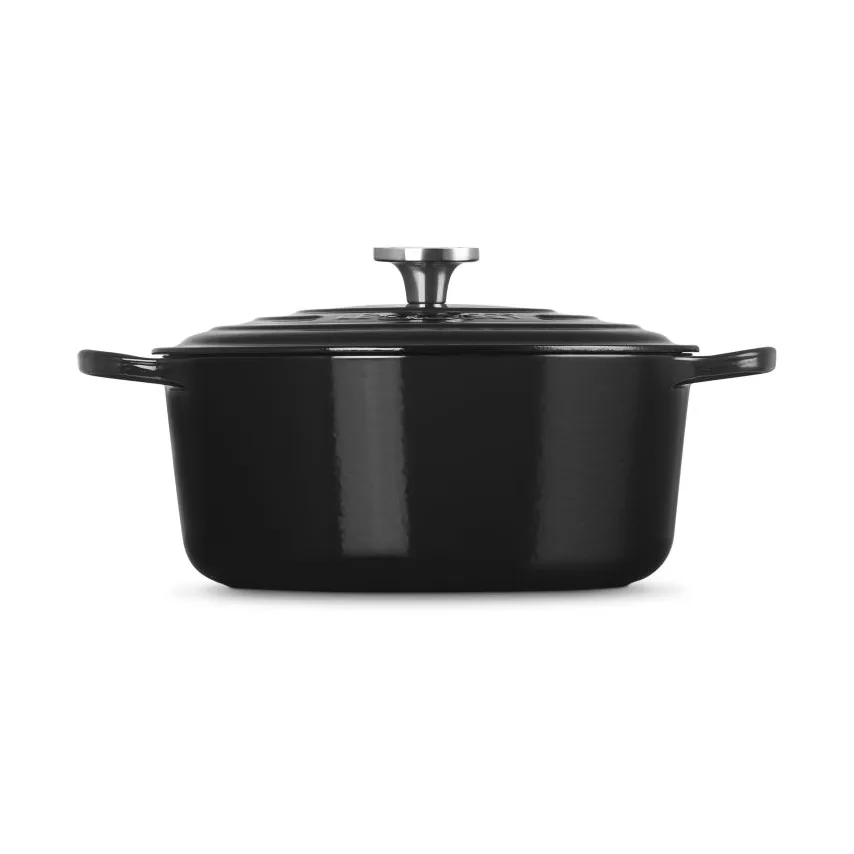 Le Creuset Signature gietijzer ronde braadpan, Black, 6,7 l Le Creuset