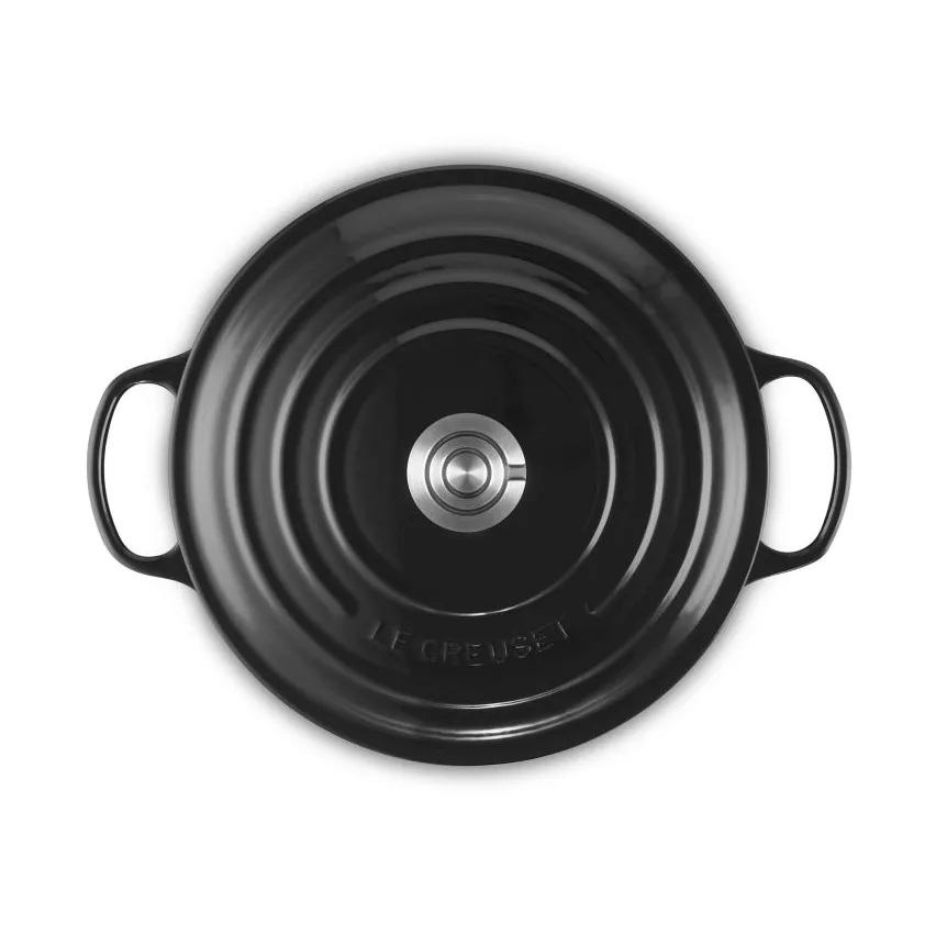 Le Creuset Signature gietijzer ronde braadpan, Black, 6,7 l Le Creuset