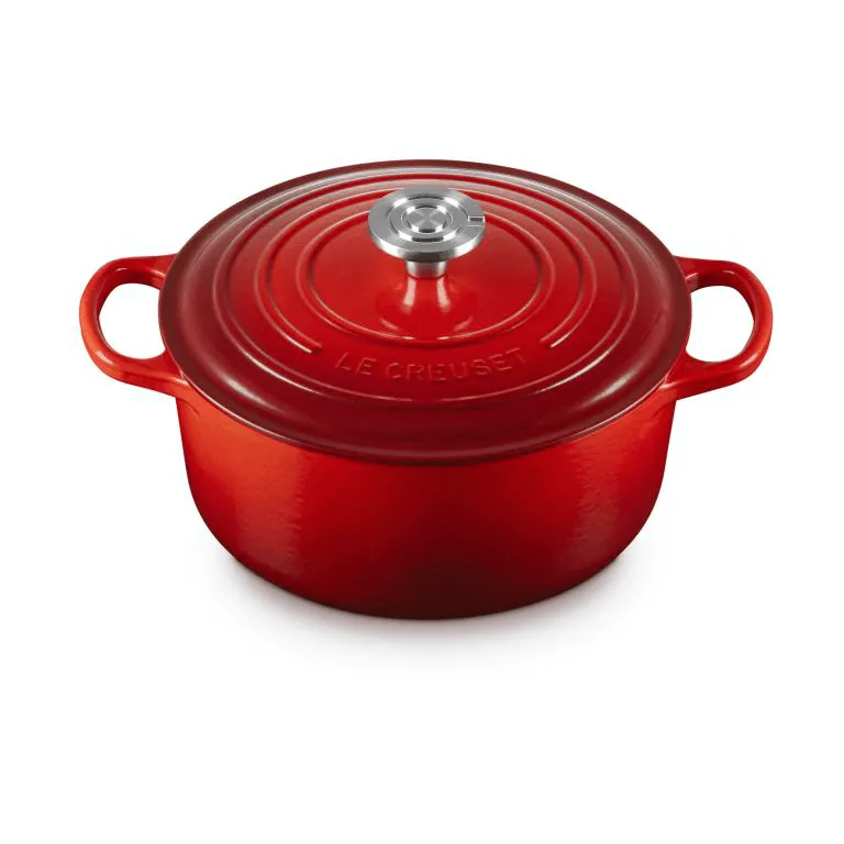 Le Creuset Signature gietijzer ronde braadpan, Cerise, 4,2 l Le Creuset