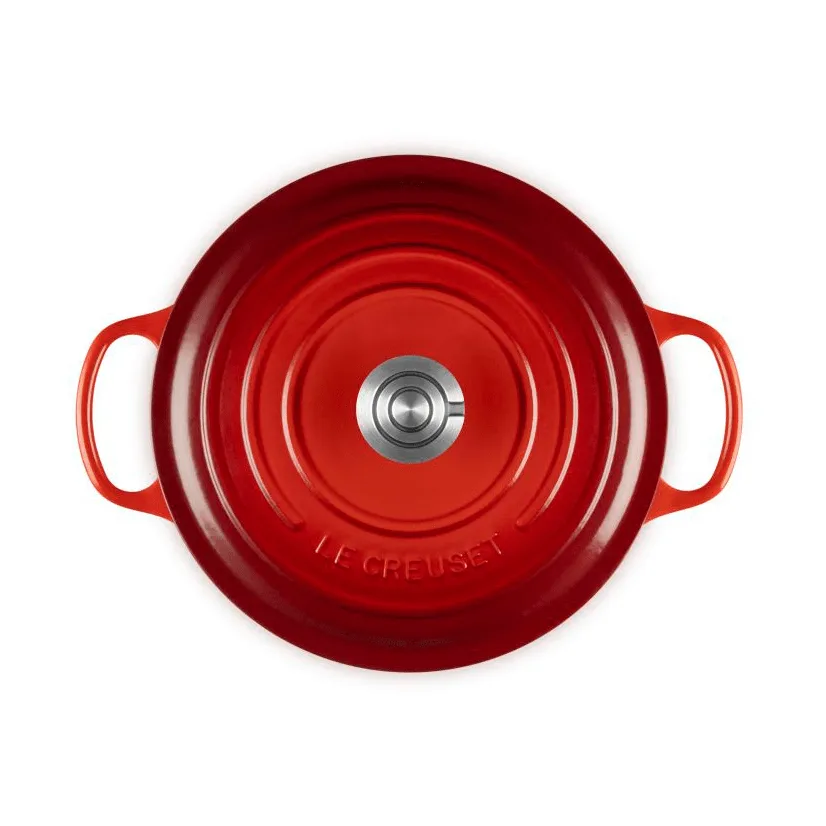 Le Creuset Signature gietijzer ronde braadpan, Cerise, 5,3 l Le Creuset