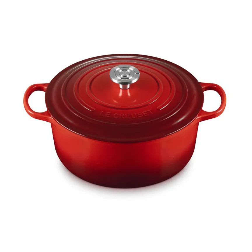 Le Creuset Signature gietijzer ronde braadpan, Cerise, 6,7 l Le Creuset
