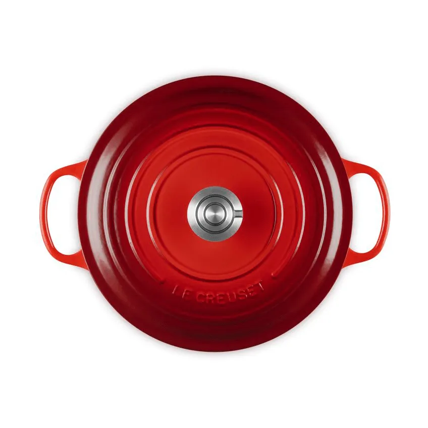 Le Creuset Signature gietijzer ronde braadpan, Cerise, 6,7 l Le Creuset