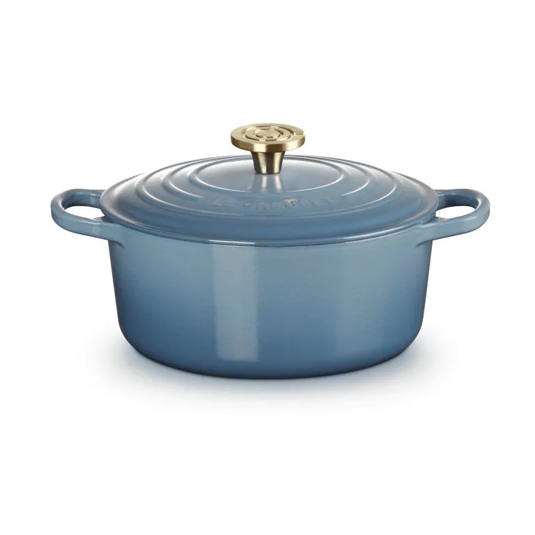 Le Creuset Signature gietijzer ronde braadpan, Chambray, 4,2 l Le Creuset
