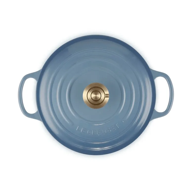 Le Creuset Signature gietijzer ronde braadpan, Chambray, 4,2 l Le Creuset